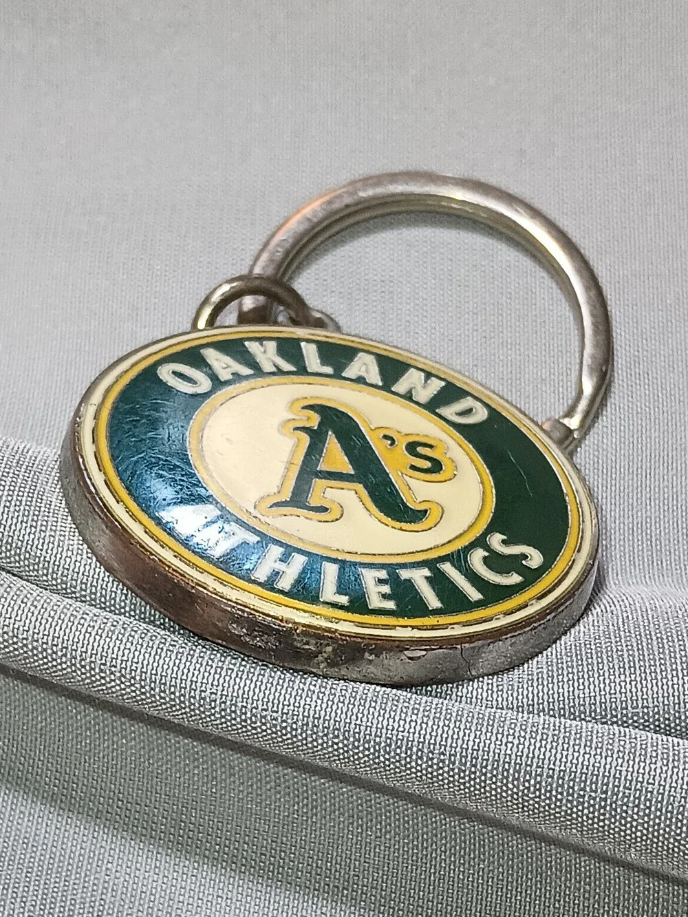 Oakland Athletics Enamel Keychain 1990's
